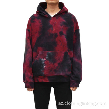 Tie Dye Pullover Çox rəngli Rainbow Hoodie